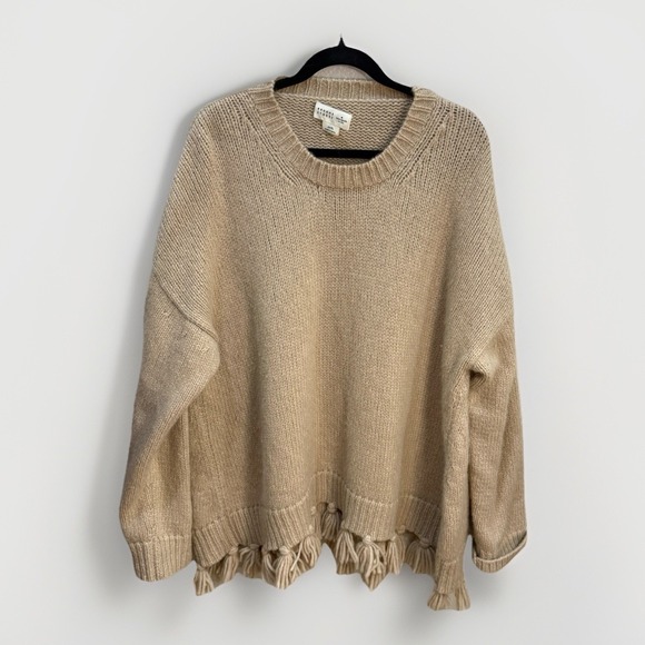 kate spade Sweaters - Kate Spade Broome Street | Alpaca Fringe Pullover Sweater | Tan Cozy Soft Sz XL